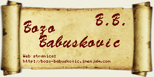 Božo Babušković vizit kartica
